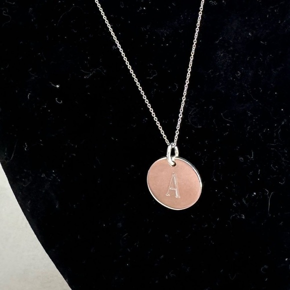 Sterling Silver‎ Engraved Initial A Disc Pendant with Silver 16 Necklace - Picture 5 of 8